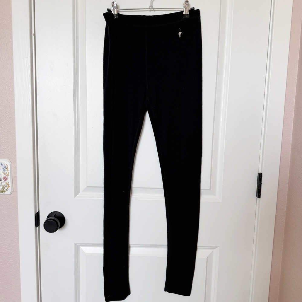 Smartwool Womens Merino Wool Base Layer Leggings Large Black Outdoors Winter